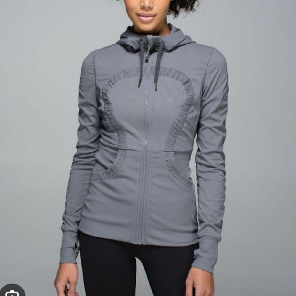 Lululemon Dance Studio Long Sleeve Full Zip Hooded Jacket III Slate US 8